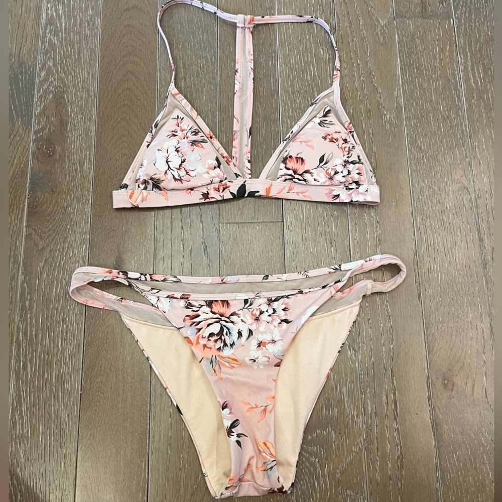 LA Hearts Pink Floral Bikini